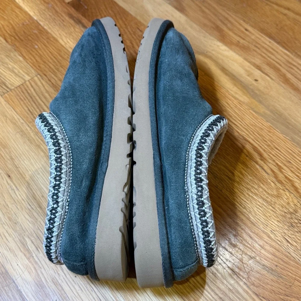 UGG Tasman Forest Green Suede Sheepskin Slippers Mens Size 10